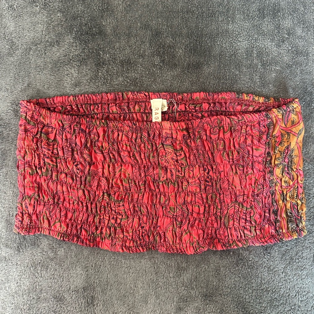 RAGA Red and Orange Textured Tube Top